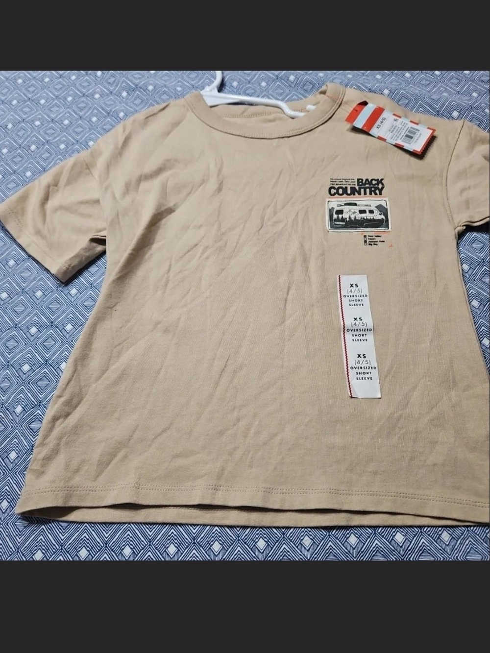 Cat & Jack Beige Short Sleeve Tee with 'Back Country' Graphic